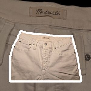 Madewell White High-Rise Denim Jeans Wide Leg Super Strechy Comfy Size 27b